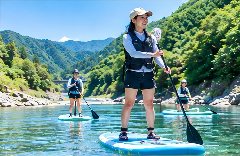立って水上散歩